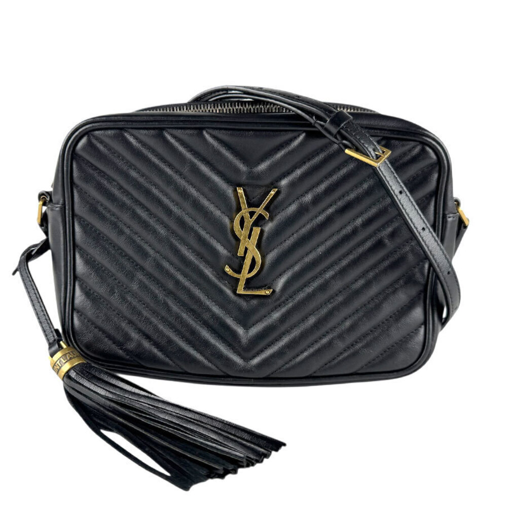 Saint Laurent Crossbody Bag Lou Leather Black Gold